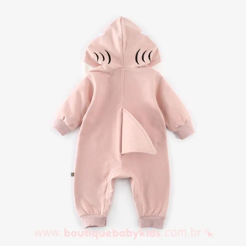 Macacão Bebê Fantasia Tubarão Rosa - Boutique Baby Kids 