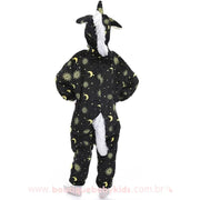 Pijama Kigurumi Infantil Fantasia Estampado Unicórnio Preto - 3 a 12 Anos - Frete Grátis - Boutique Baby Kids