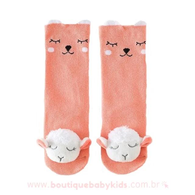 Meia Bebê Bichinhos 3D Antiderrapante - Frete Grátis - Boutique Baby Kids