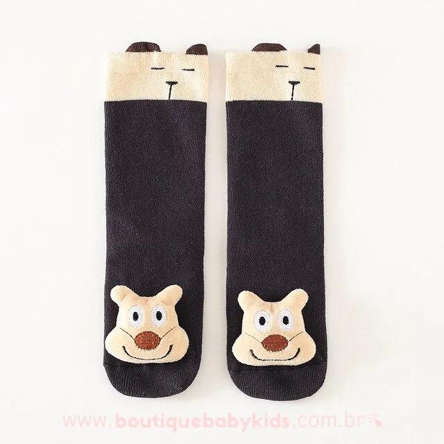 Meia Bebê Bichinhos 3D Antiderrapante - Frete Grátis - Boutique Baby Kids