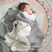 Manta Cobertor Bebê Bichinhos Tricot