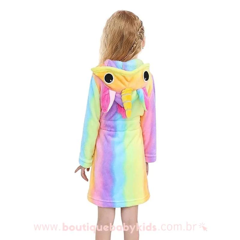 Roupão Infantil Unicórnio Colorido com Capuz - Boutique Baby Kids