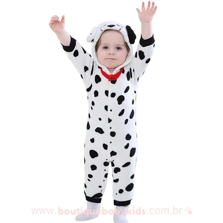Macacão Bebê Fantasia Cachorrinho 101 Dálmatas Mesversário - Boutique Baby Kids
