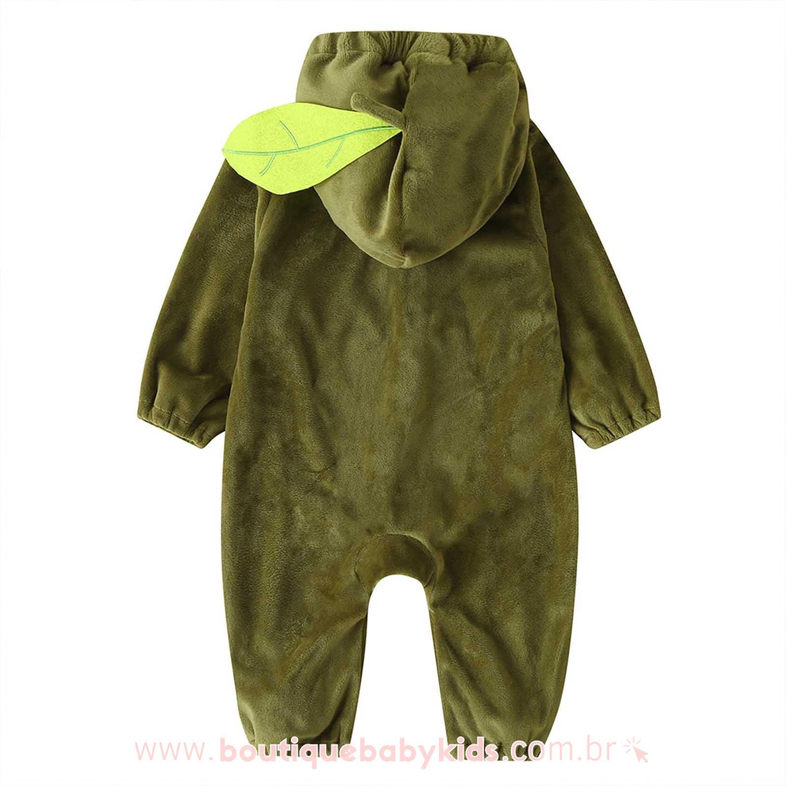 Macacão Bebê Fantasia Abacate Manga Longa Mesversário - Boutique Baby Kids