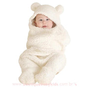 Saco de Dormir Bebê Fleece Inverno Ursinho Branco - Frete Grátis - Boutique Baby Kids