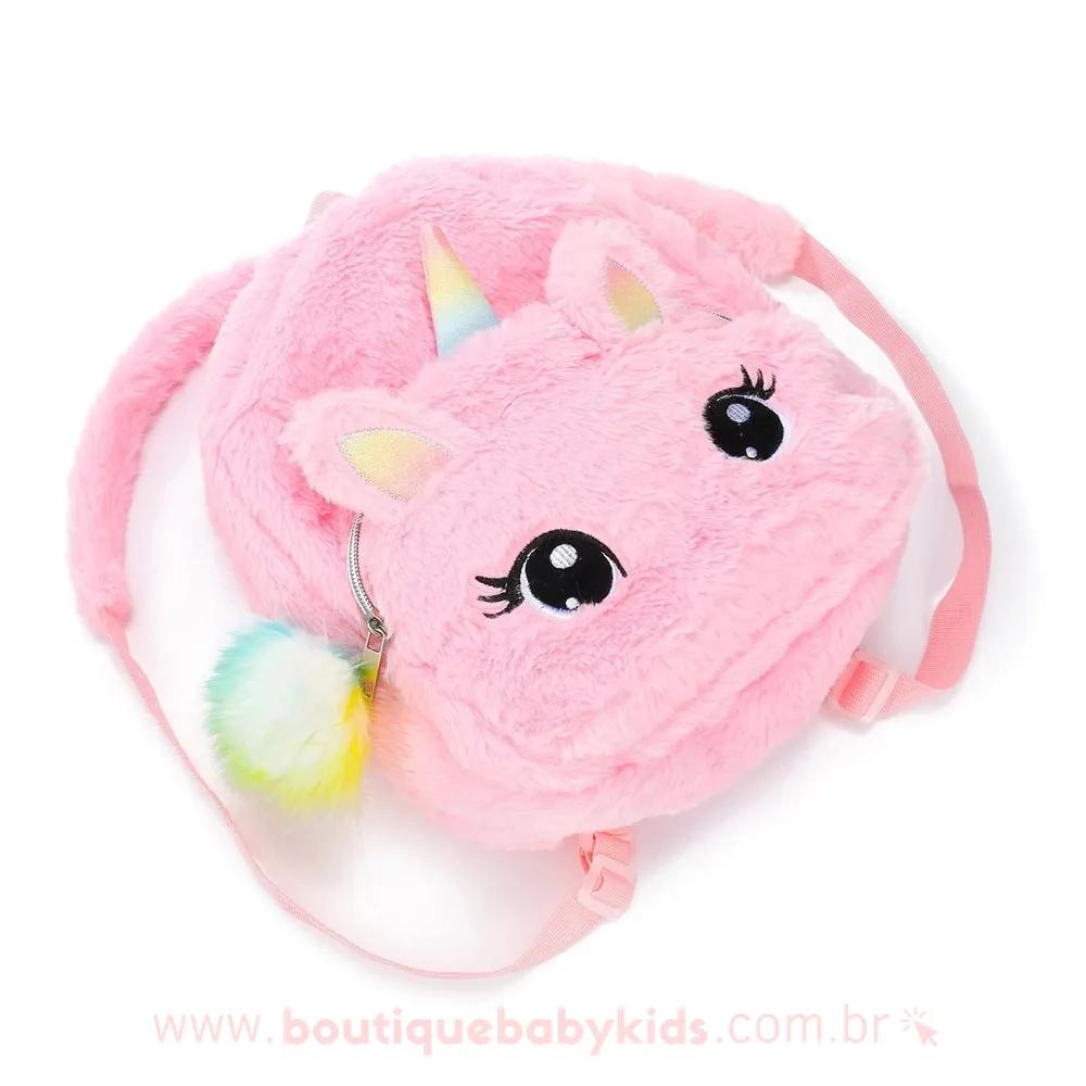 Mochila Pelúcia Unicórnio