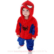 Macacão Bebê Fantasia Inverno Homem Aranha Vermelho - Boutique Baby Kids