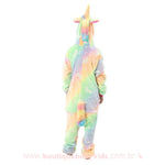 Pijama Infantil Kigurumi Fantasia Brilha no Escuro Unicórnio Colorido - 3 a 12 Anos - Boutique Baby Kids