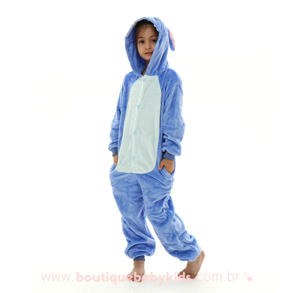 Pijama Macacão Fantasia Personagem Adulto Tam P ao gg Azul na Americanas  Empresas