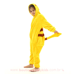 Macacão Pijama Infantil Inverno Fantasia Pikachu - 3 a 12 Anos - Boutique Baby Kids