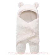 Saco de Dormir Bebê Fleece Inverno Ursinho Branco - Frete Grátis - Boutique Baby Kids
