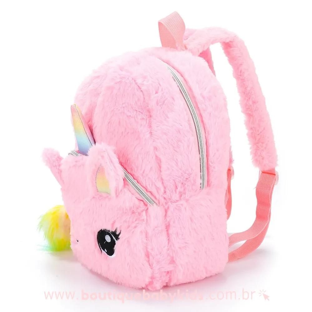 Mochila Pelúcia Unicórnio