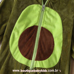 Macacão Bebê Fantasia Abacate Manga Longa Mesversário - Boutique Baby Kids 