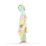 Pijama Infantil Kigurumi Fantasia Brilha no Escuro Unicórnio Colorido - 3 a 12 Anos - Boutique Baby Kids