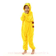 Macacão Pijama Infantil Inverno Fantasia Pikachu - 3 a 12 Anos - Boutique Baby Kids
