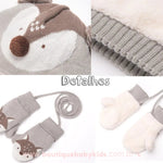Kit Gorro Cachecol Luvas Raposinha 3 Peças para Inverno - 0 a 4 Anos 