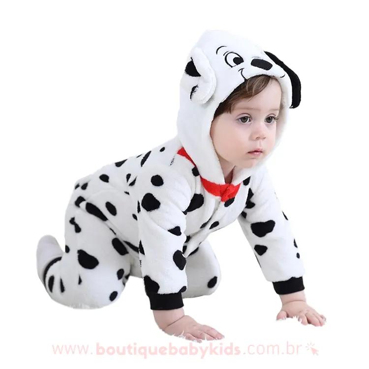 Macacão Bebê Fantasia Cachorrinho 101 Dálmatas Mesversário - Boutique Baby Kids