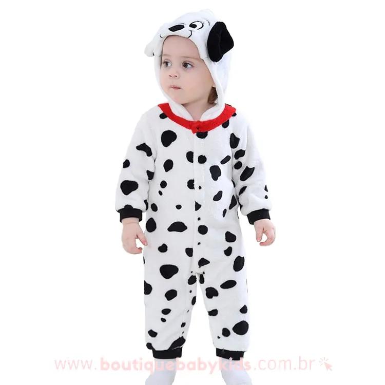 Macacão Bebê Fantasia Cachorrinho 101 Dálmatas Mesversário - Boutique Baby Kids