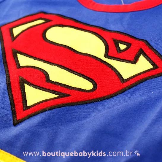 Macacão Bebê Fantasia Herói Super Homem - Boutique Baby Kids