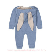 Macacão Bebê Capuz Coelhinho Azul - Boutique Baby Kids