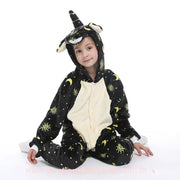 Pijama Kigurumi Infantil Fantasia Estampado Unicórnio Preto - 3 a 12 Anos - Frete Grátis - Boutique Baby Kids