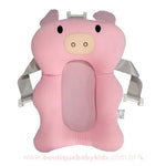 Suporte para Banho Bebê Rosa Porquinho - Frete Grátis - Boutique Baby Kids