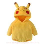 Body Bebê Inverno Fantasia Pokémon Pikachu Amarelo Mesversário - Boutique Baby Kids