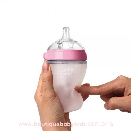 Mamadeira Silicone Comotomo Rosa 250ML - Boutique Baby Kids
