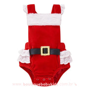 Body Bebê Fantasia Natal Mamãe Noel em Veludo - Frete Grátis - Boutique Baby Kids