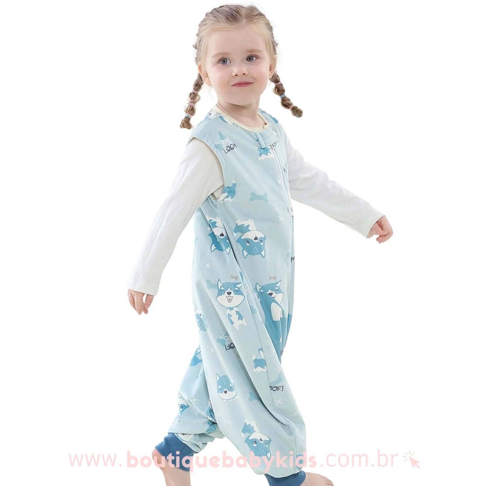Saco de Dormir Infantil Lobo Azul - 1 a 6 Anos - Frete Grátis - Boutique Baby Kids