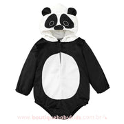 Body Bebê Fantasia Ursinho Panda Capuz Mesversário - Frete Grátis - Boutique Baby Kids