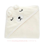 Toalha de Banho Bebê Bichinhos Ursinho Branco Soft com Capuz - 0 a 36 meses - Frete Grátis - Boutique Baby Kids