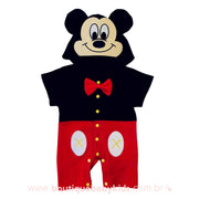 Macacão Bebê Disney Fantasia Mickey Mouse Manga Curta Mesversário - Boutique Baby Kids