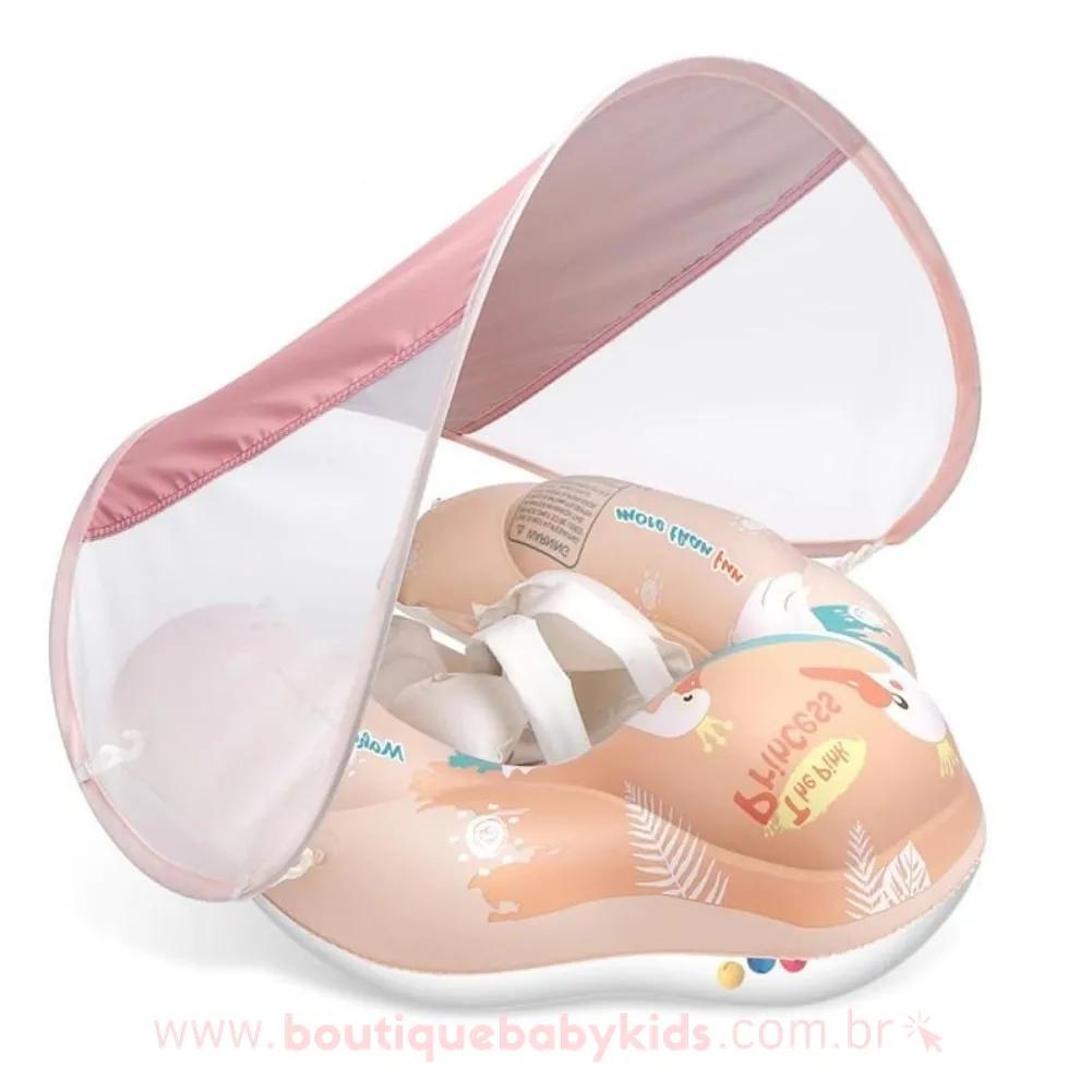 Boia Infantil Inflável com Proteção Solar Removível Rosa - Boutique Baby Kids
