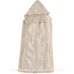 Saco de Dormir Bebê Inverno Tricot Recém-nascido Bege - Frete Grátis - Boutique Baby Kids