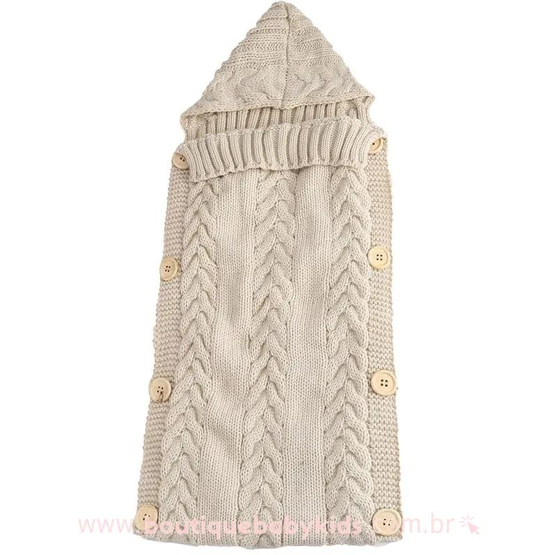 Saco de Dormir Bebê Inverno Tricot Recém-nascido Bege - Frete Grátis - Boutique Baby Kids