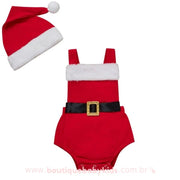 Body Bebê Fantasia Natal Papai Noel com Gorro - Boutique Baby Kids
