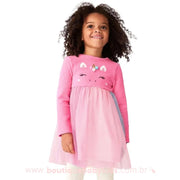 Vestido Infantil Unicórnio com Saia Tule Rosa - Boutique Baby Kids