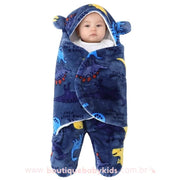 Saco de Dormir Bebê Estampa Dinossauros Acolchoado Azul Marinho - Boutique Baby Kids