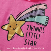 Vestido Infantil Estampa Estrelinha com Saia Tule Rosa - Boutique Baby Kids