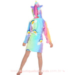 Roupão Infantil Kigurumi Unicórnio Colorido Arco-Íris com Capuz - Boutique Baby Kids