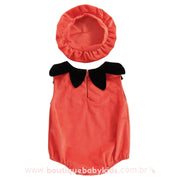 Body Bebê Fantasia Halloween Abóbora com Touca Laranja - Boutique Baby Kids