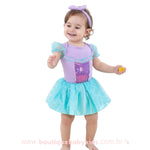 Vestido Bebê Disney Fantasia Princesa Ariel com Faixa - Frete Grátis - Boutique Baby Kids