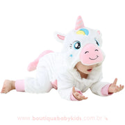 Macacão Bebê Soft Fantasia Bichinho Unicórnio Branco - Frete Grátis - Boutique Baby Kids