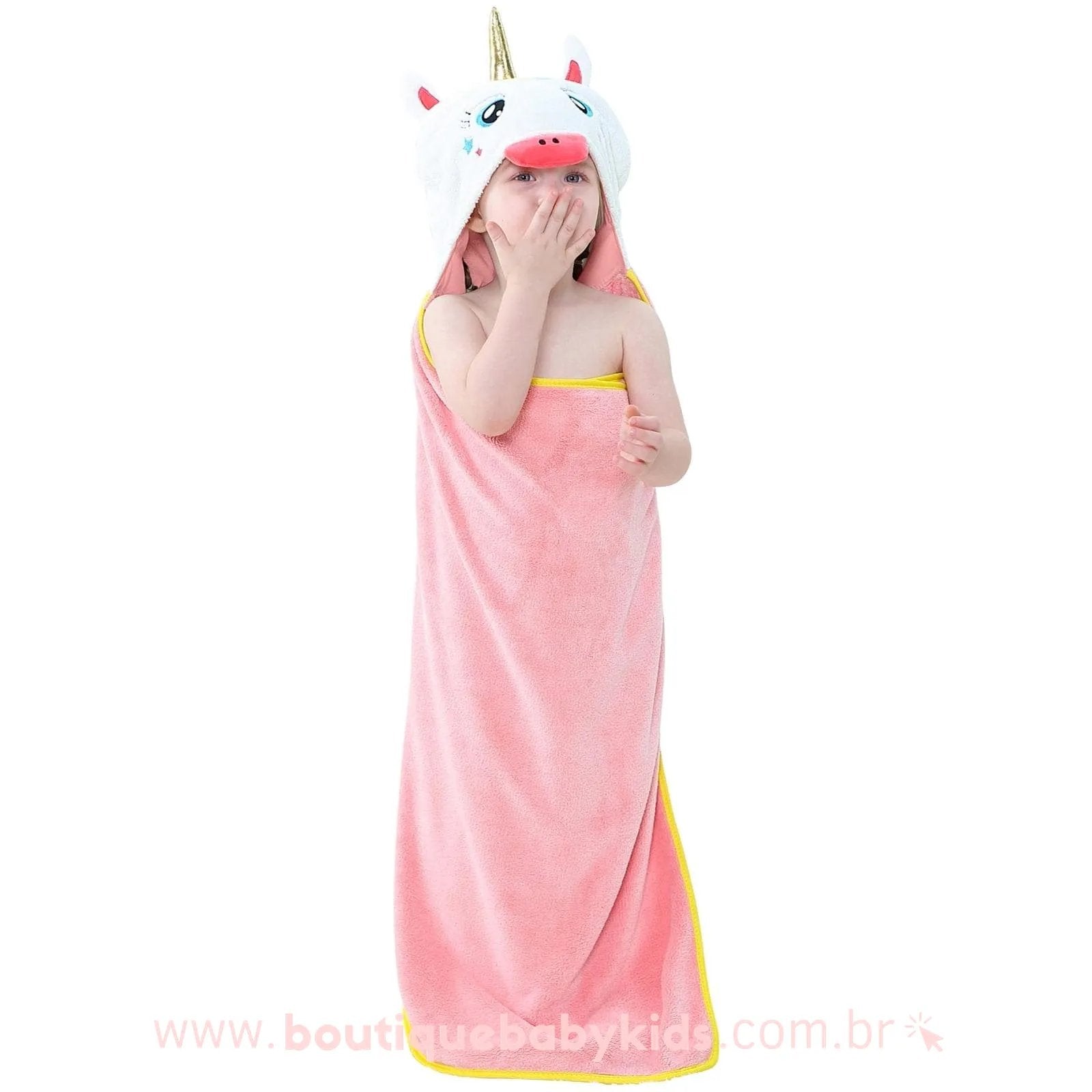 Toalha Infantil Divertida Unicórnio Rosa - Frete Grátis - Boutique Baby Kids