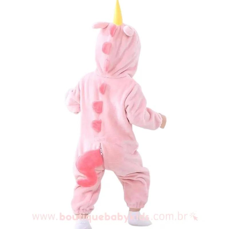 Macacão Bebê Fantasia Bichinho Unicórnio Rosa - Boutique Baby Kids