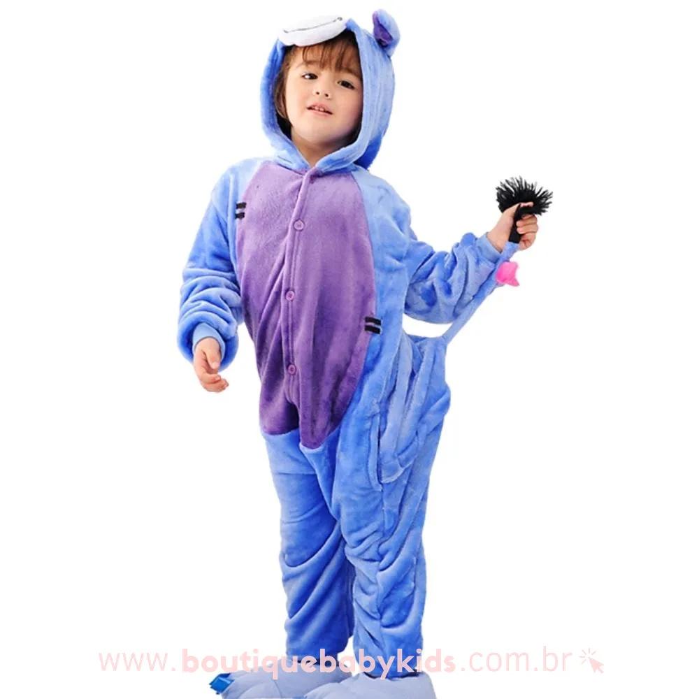 Pijama Macacão Infantil Kigurumi Fantasia Bisonho Ió - 3 a 12 Anos - Boutique Baby Kids