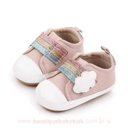 Tênis Bebê Primeiros Passos Arco-Íris Rosa - 0 a 18 meses - Frete Grátis - Boutique Baby Kids