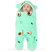 Saco de Dormir Bebê Estampa Abacates Acolchoado Verde - Boutique Baby Kids