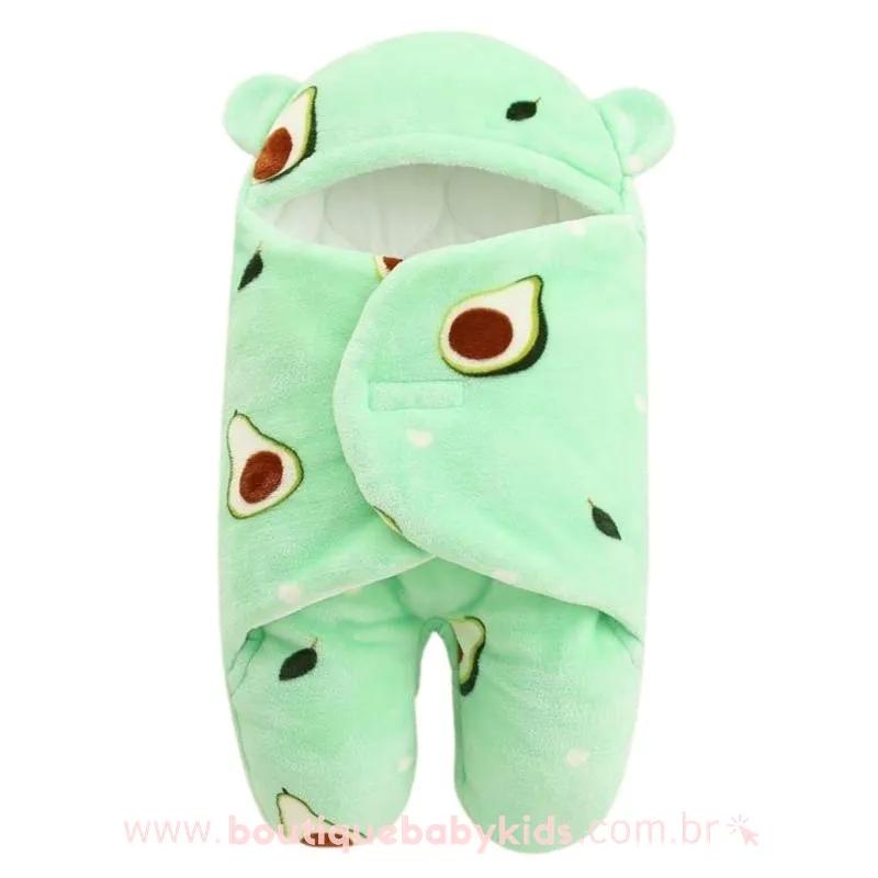Saco de Dormir Bebê Estampa Abacates Acolchoado Verde - Boutique Baby Kids